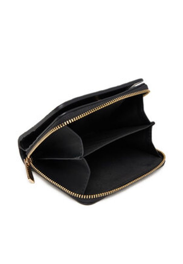 TOMMY HILFIGER - Tommy Hilfiger Portfel damski Th Icon Med Za Flap Mono AW0AW17743 Czarny. Kolor: czarny. Materiał: skóra