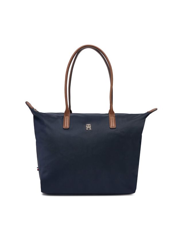 TOMMY HILFIGER - Tommy Hilfiger Torebka Popette Tote AW0AW17711 Granatowy. Kolor: niebieski