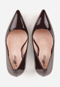 Renee - Brązowe Szpilki Cassildi. Kolor: brązowy. Materiał: jeans. Obcas: na szpilce. Wysokość obcasa: średni #3