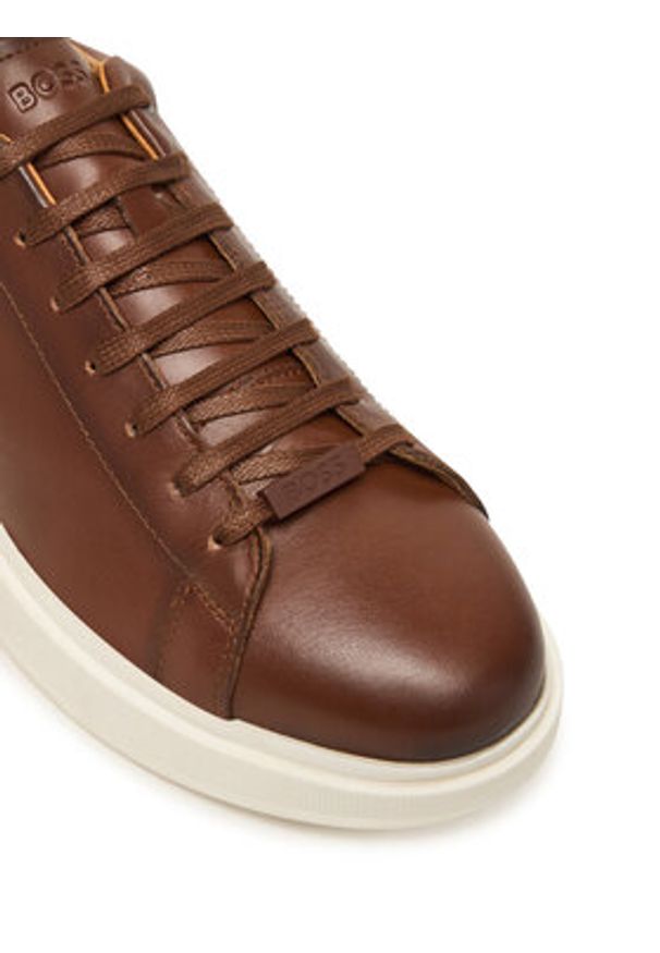 BOSS Sneakersy Bulton 50557820 Brązowy. Kolor: brązowy. Materiał: skóra