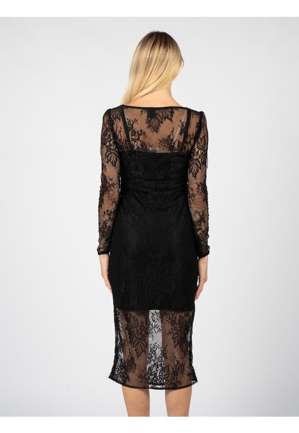 Pinko Sukienka | 101233 8908 | Kobieta | Czarny. Kolor: czarny. Materiał: poliamid. Długość rękawa: długi rękaw. Typ sukienki: dopasowane. Długość: midi