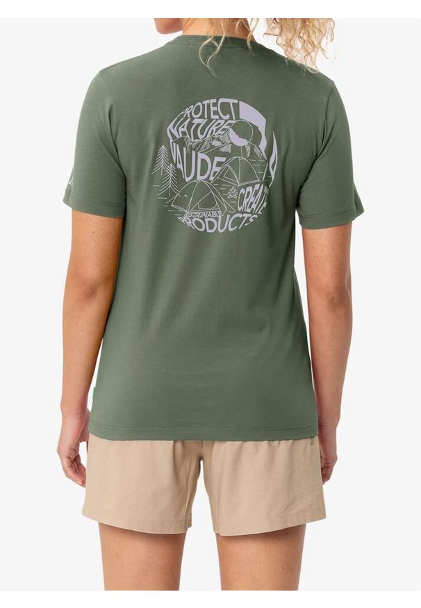 Koszulka bawełniana damska Vaude Spirit T-Shirt II. Kolor: zielony. Materiał: bawełna