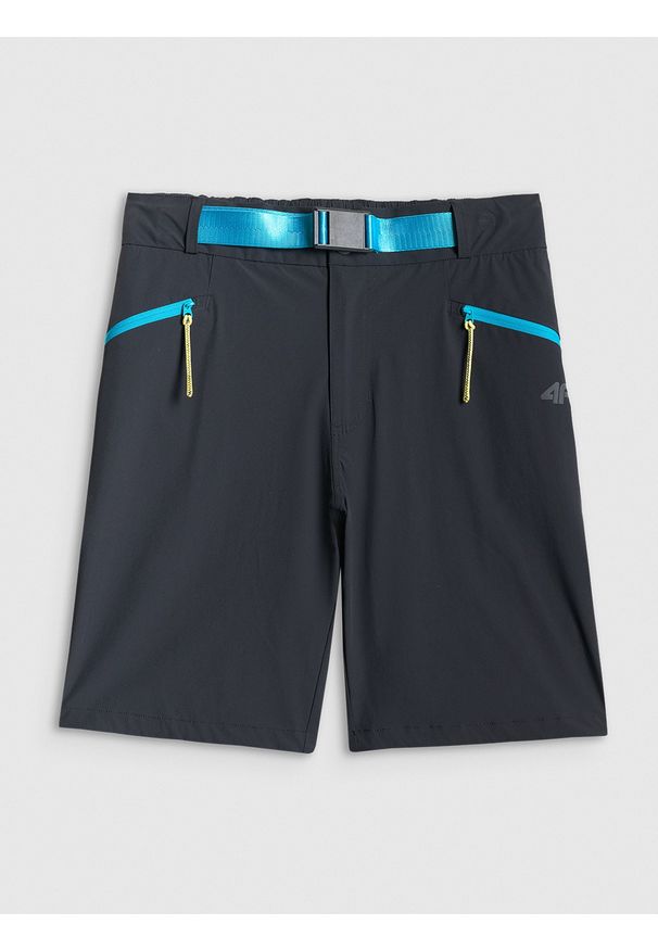 4f - 4F Spodenki trekkingowe szybkoschnące damskie - czarne XXL. Stan: podwyższony. Kolor: czarny. Materiał: tkanina, skóra. Długość: do kolan. Sezon: lato. Sport: turystyka piesza