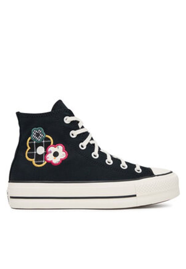 Converse Trampki Chuck Taylor All Star Lift Platform Floral Patchwork A15534C Czarny. Kolor: czarny. Materiał: materiał. Obcas: na platformie