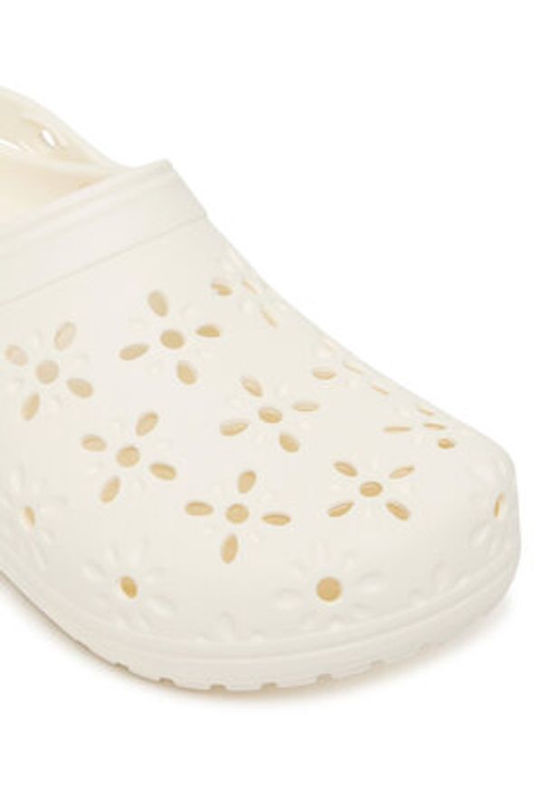 Crocs Klapki Classic Floral Cut-Out Clog 210927 Écru