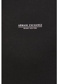 Armani Exchange polo bawełniane kolor czarny z nadrukiem. Typ kołnierza: polo. Kolor: czarny. Materiał: bawełna. Długość: krótkie. Wzór: nadruk #4