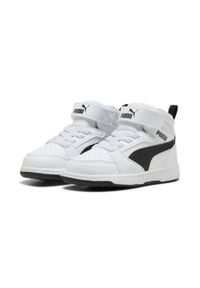 Puma - Buty do chodzenia dla dzieci PUMA Rebound V6 Mid. Kolor: czarny, biały, wielokolorowy. Sport: turystyka piesza