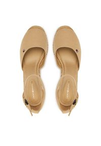 TOMMY HILFIGER - Tommy Hilfiger Espadryle Wedge FW0FW09225 Beżowy. Kolor: beżowy. Materiał: materiał #6