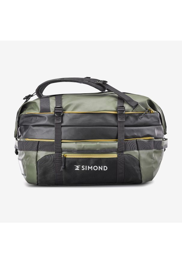 SIMOND - Torba trekkingowa Forclaz Duffel 500 Extend 40-60 litrów. Kolor: szary, zielony, wielokolorowy. Materiał: tkanina, materiał. Sport: turystyka piesza