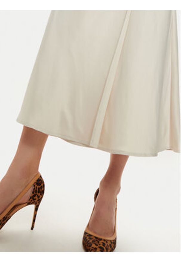 Guess Spódnica midi Anastasia W4BD56 WGIG2 Écru Regular Fit. Materiał: syntetyk