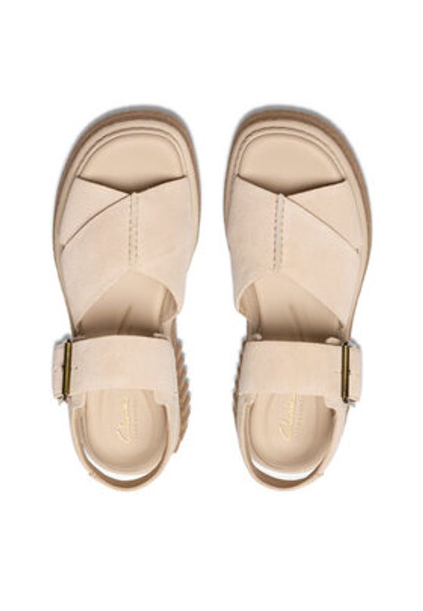 Clarks Sandały Evamar Wish 26181202 Beżowy. Kolor: beżowy. Materiał: zamsz, skóra