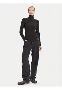 Calvin Klein Jeans Golf LV047D350G Czarny Regular Fit. Typ kołnierza: golf. Kolor: czarny. Materiał: bawełna #5