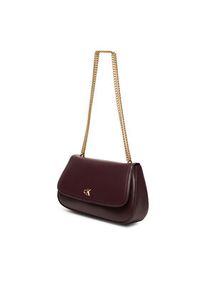 Calvin Klein Torebka Ck Convertible Chain Medium Bag LV04F3171G Bordowy. Kolor: czerwony. Materiał: skórzane