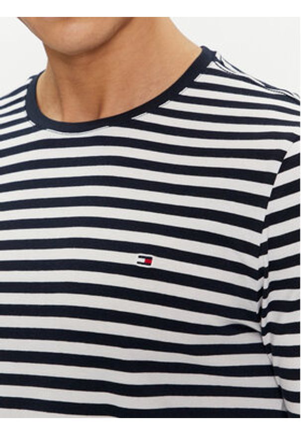 TOMMY HILFIGER - Tommy Hilfiger Longsleeve MW0MW10804 Granatowy Slim Fit. Kolor: niebieski. Materiał: bawełna. Długość rękawa: długi rękaw