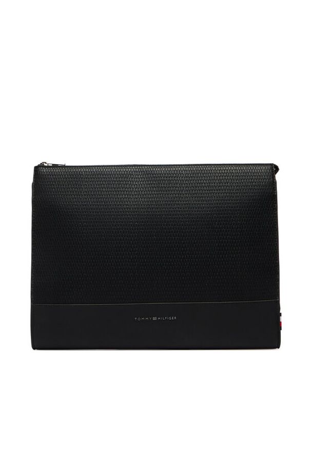 TOMMY HILFIGER - Tommy Hilfiger Etui na laptopa Metal Logo Woven Laptop Sleeve AM0AM14303 Czarny. Kolor: czarny. Materiał: materiał