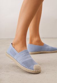 Born2be - Niebieskie Espadryle na Płaskiej Podeszwie z Plecionki Chorisa. Okazja: do pracy, na co dzień. Kolor: niebieski. Materiał: jeans, len. Obcas: na płaskiej podeszwie. Styl: casual #1