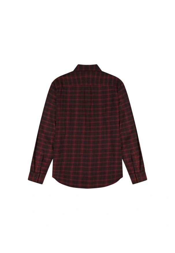 Wrangler - MĘSKA KOSZULA WRANGLER 1 PKT FLANNEL SHIRT BLACK WINE 112371522