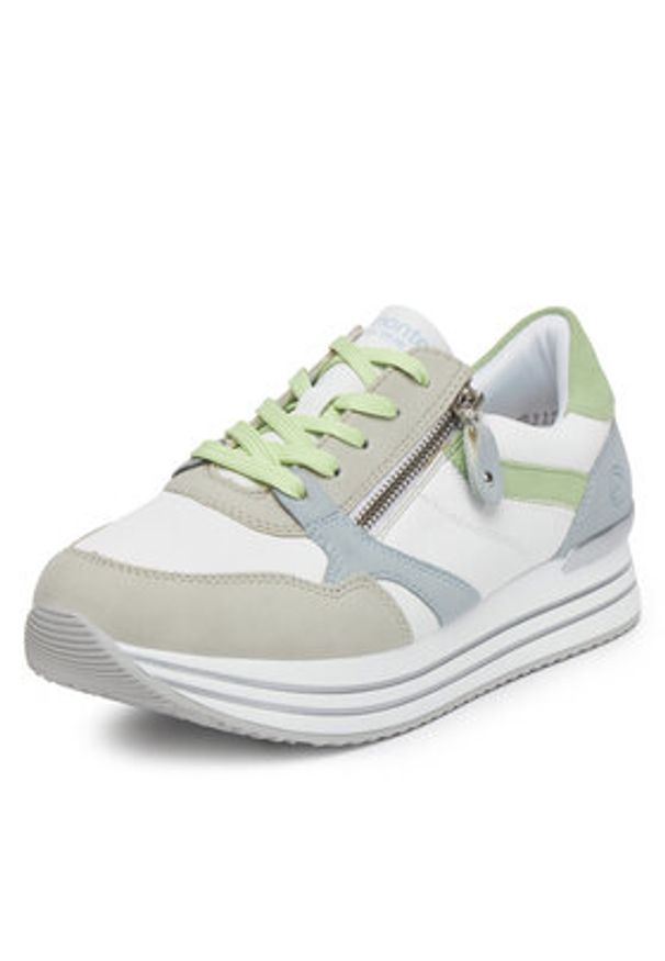 Remonte Sneakersy D1323-84 Biały. Kolor: biały. Materiał: skóra