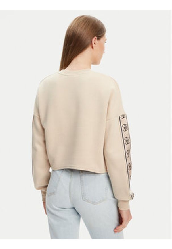 Guess Bluza V3BQ16 KB3P2 Beżowy Regular Fit. Kolor: beżowy. Materiał: syntetyk, bawełna