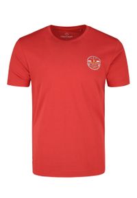 Volcano - T-Shirt z motywem marynarskim T-SAILOR. Kolor: czerwony. Materiał: materiał, bawełna. Długość rękawa: krótki rękaw. Długość: krótkie. Wzór: aplikacja, gładki. Sezon: lato