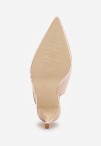 Renee - Beżowe Sandały na Szpilce Lakierowane Typu Slingback Novalise. Okazja: na co dzień. Kolor: beżowy. Materiał: lakier. Wzór: kwiaty. Obcas: na szpilce. Styl: casual, elegancki #6