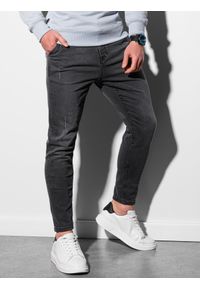 Ombre Clothing - Spodnie męskie jeansowe SKINNY FIT P937 - czarne - XL. Kolor: czarny. Materiał: jeans. Styl: klasyczny #4