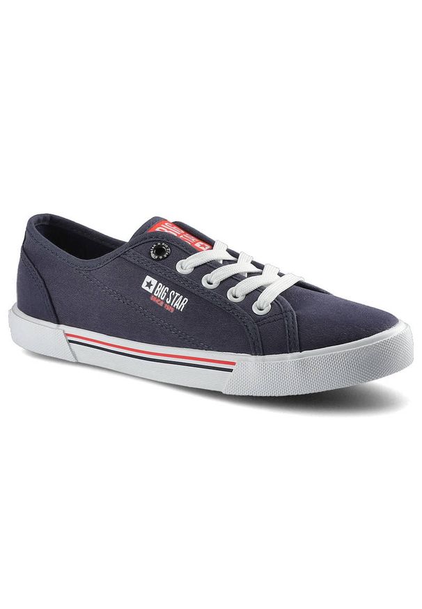Big-Star - Granatowe Trampki Big Star Damskie Lekkie Półbuty. Okazja: na co dzień, do pracy, na spacer. Kolor: niebieski. Materiał: guma, jeans, materiał. Sezon: lato. Styl: casual, sportowy, klasyczny