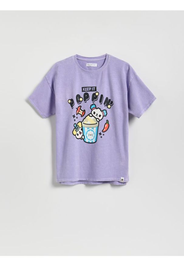 Reserved - T-shirt z nadrukiem Toca Boca - lawendowy. Kolor: fioletowy. Materiał: bawełna. Wzór: nadruk