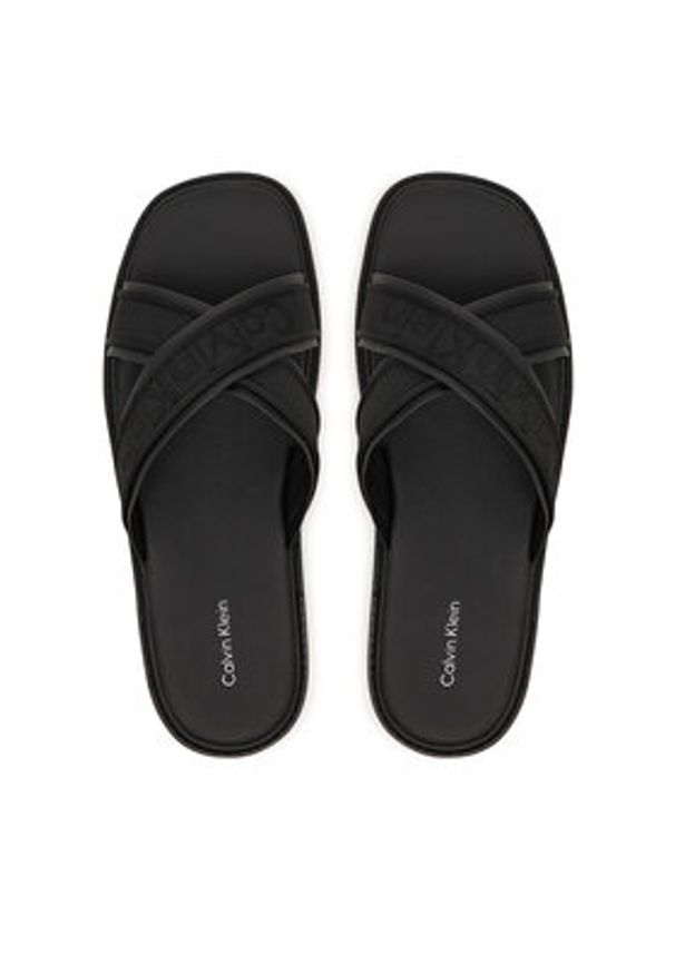 Calvin Klein Klapki Sq Molded Sandal Xcross Wb HM0HM02101 Czarny. Kolor: czarny. Materiał: materiał
