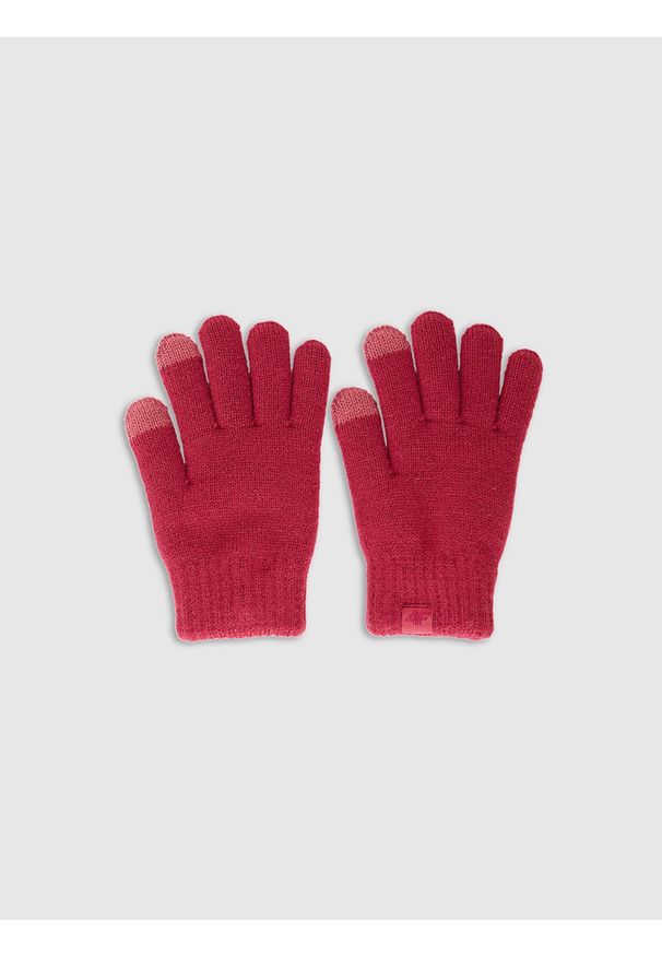 4f - 4F Rękawiczki dzianinowe Touch Screen dziecięce - różowe S/M. Kolor: różowy. Materiał: dzianina. Styl: klasyczny, casual