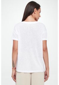 Armani Exchange - T-shirt damski lniany ARMANI EXCHANGE. Materiał: len