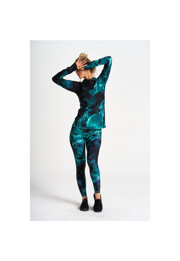 SLAVIWEAR - Bluza do biegania Slavi Galaxy z zamkami w kieszonce. Kolor: wielokolorowy, czarny, niebieski, zielony