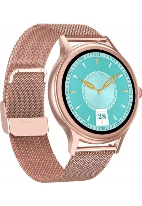 ZAXER - Smartwatch Zaxer ZT66 Różowe złoto (0.00). Rodzaj zegarka: smartwatch. Kolor: różowy, wielokolorowy, złoty