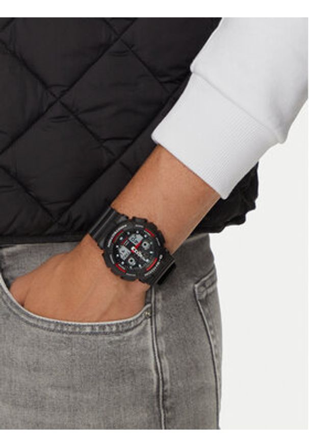 G-Shock Zegarek GA-100-1A4ER Czarny. Kolor: czarny. Materiał: syntetyk