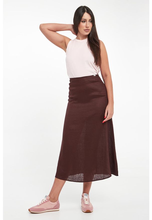 Ecoalf - Spódnica lniana Beth ECOALF. Materiał: len