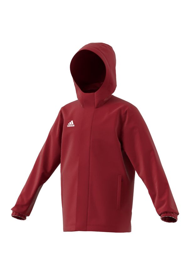 Adidas - Kurtka piłkarska dla dzieci adidas Entrada 22 All Weather Jacket. Kolor: czerwony. Sport: piłka nożna