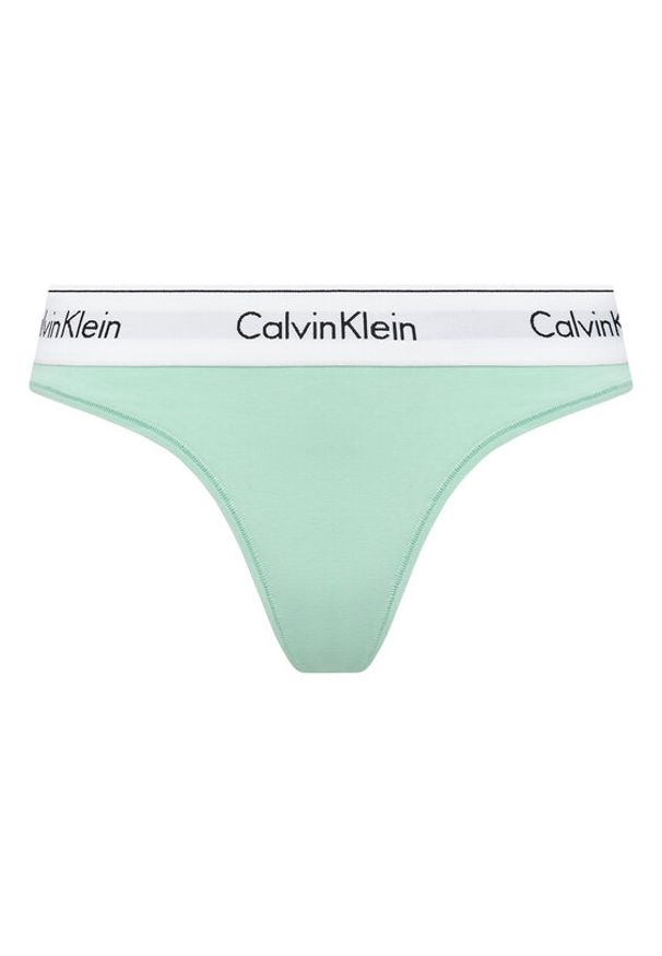 Calvin Klein Underwear Stringi 0000F3786E Zielony. Kolor: zielony. Materiał: bawełna