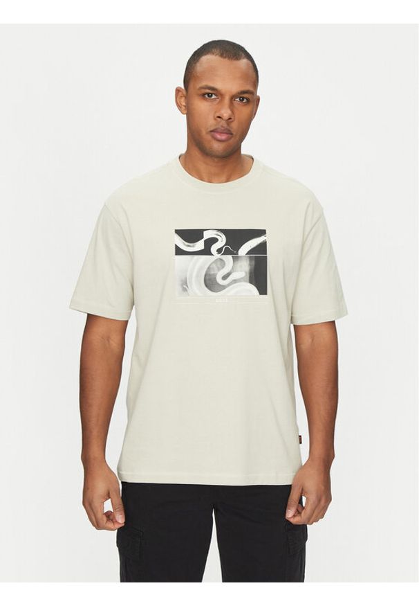 BOSS T-Shirt Barragan 50534919 Beżowy Relaxed Fit. Kolor: beżowy. Materiał: bawełna