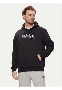 Adidas - adidas Bluza All SZN Fleece Graphic Hoodie IC9771 Czarny Loose Fit. Kolor: czarny. Materiał: bawełna