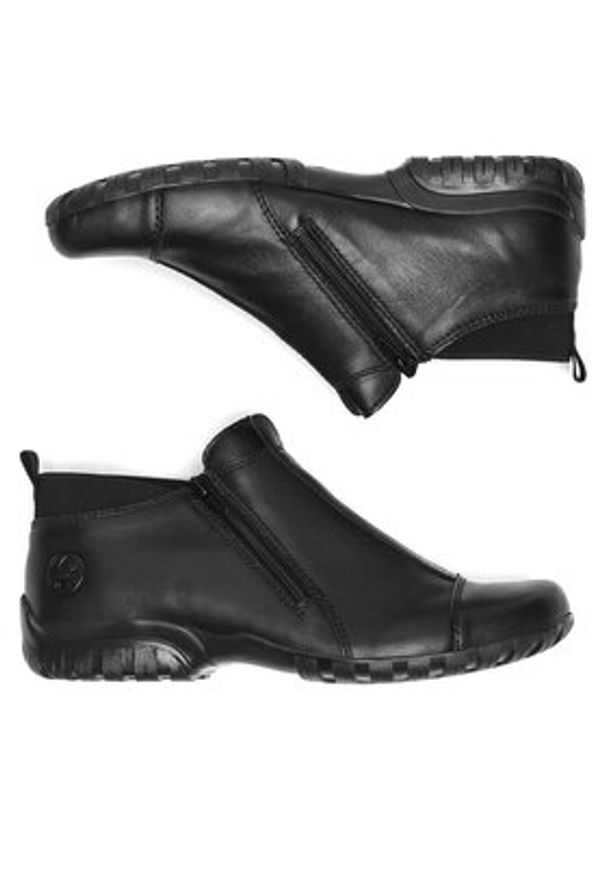 Rieker Botki L4653-00 Czarny. Kolor: czarny. Materiał: skóra