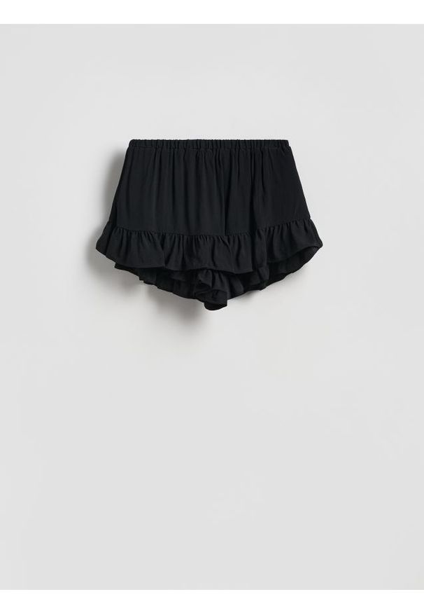 Reserved - Szorty z wiskozy - czarny. Kolor: czarny. Materiał: wiskoza