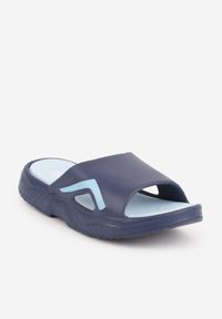 Born2be - Granatowe Minimalistyczne Klapki Basenowe na Piankowej Podeszwie Paphie. Okazja: do domu, na co dzień, na plażę. Kolor: niebieski. Materiał: dresówka. Sezon: lato. Styl: wakacyjny, casual #3