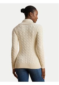 Lauren Ralph Lauren - LAUREN RALPH LAUREN Sweter 200808258004 Beżowy Relaxed Fit. Kolor: beżowy. Materiał: bawełna