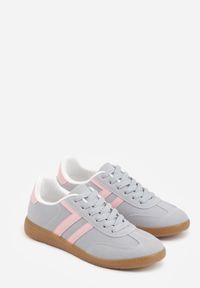 Born2be - Niebieskie Sneakersy w Stylu Kultowych Tenisówek Genenor. Okazja: na spacer. Kolor: niebieski. Materiał: jeans, dresówka. Sport: turystyka piesza #8