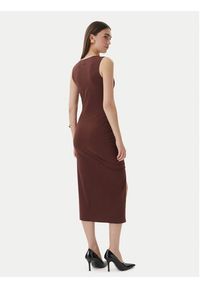 Patrizia Pepe Sukienka codzienna 2M4542/J419-M564 Brązowy Slim Fit. Okazja: na co dzień. Kolor: brązowy. Materiał: syntetyk. Typ sukienki: proste. Styl: casual #2
