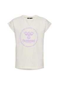 Koszulka dla dziewczynki Hummel Jumpy. Kolor: biały. Materiał: jersey, materiał. Sport: joga i pilates
