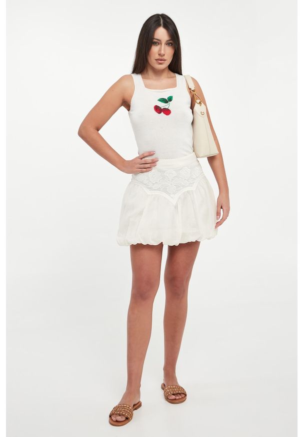 Twinset Milano - Spódnica mini bombka z haftem TWINSET. Wzór: haft