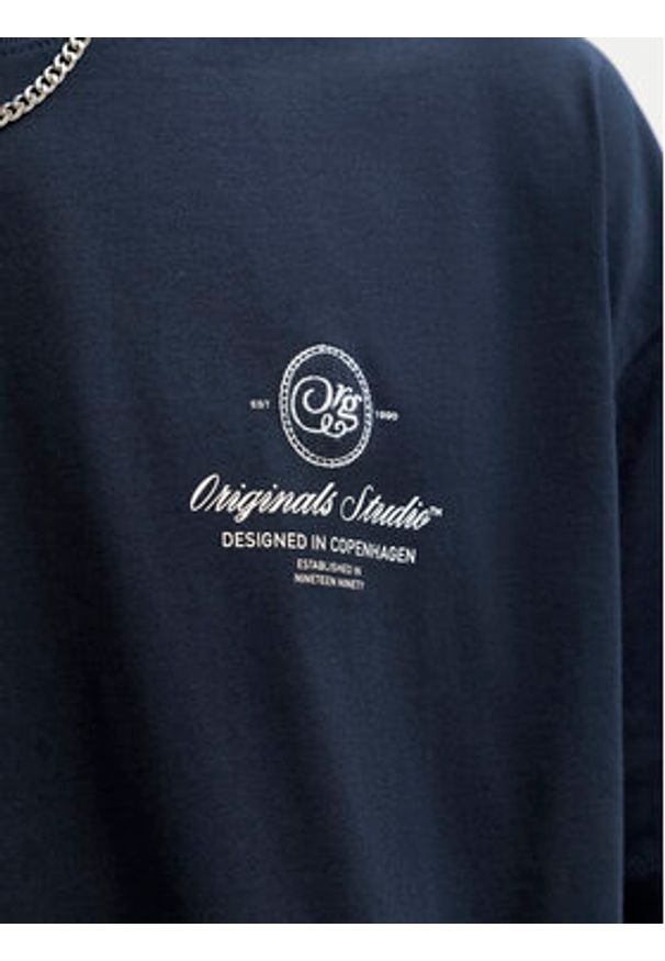 Jack & Jones T-Shirt Niagara 12293422 Granatowy Regular Fit. Kolor: niebieski. Materiał: bawełna