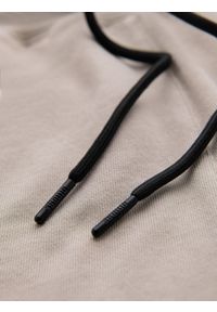 Ombre Clothing - Męskie krótkie dresowe spodenki w szerokie pasy – beżowe V2 OM-SRSK-0182 - XXL. Okazja: na co dzień. Kolor: beżowy. Materiał: dresówka. Długość: krótkie. Styl: sportowy, casual
