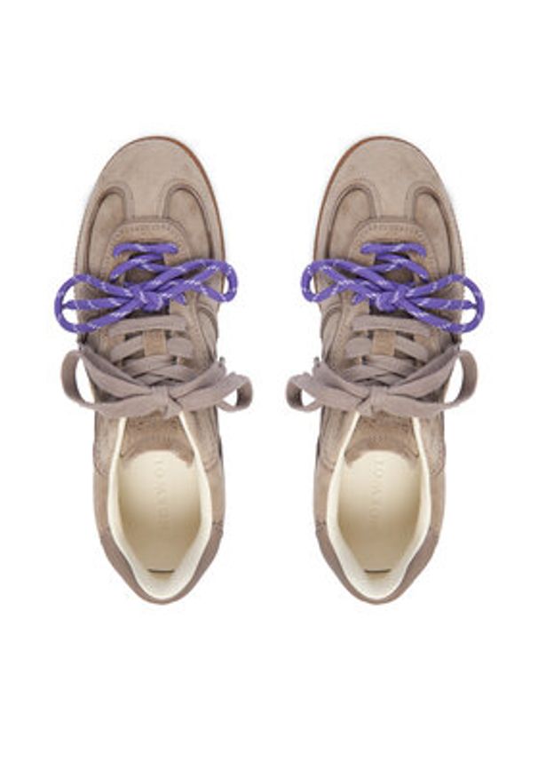 Nokwol Sneakersy August Beżowy. Kolor: beżowy. Materiał: skóra, zamsz